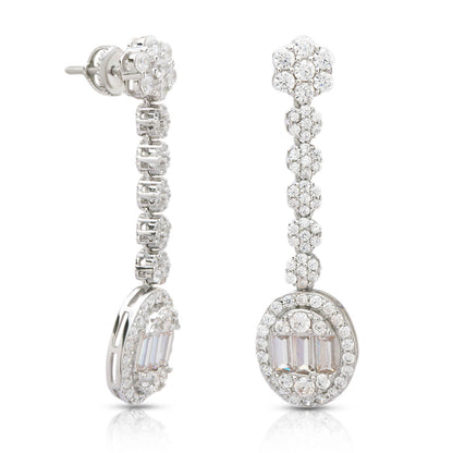 Dreamy Zirconia Silver Dangle Earrings