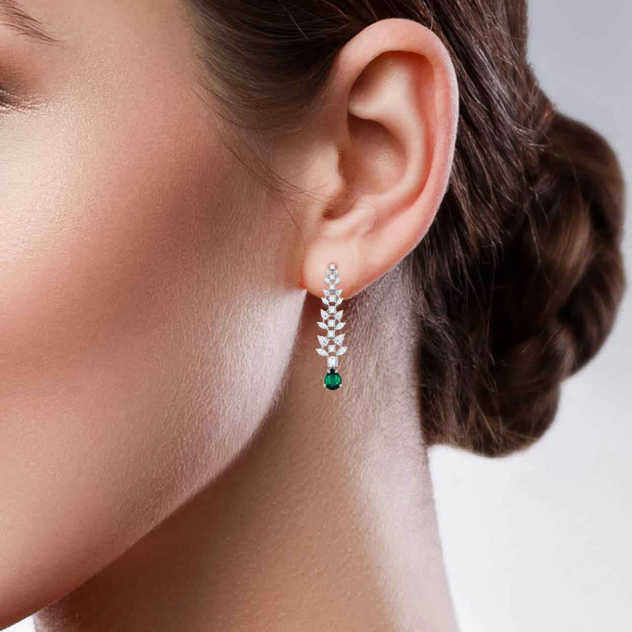 Glamorous Silver Chandelier Earrings