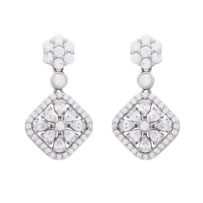 Silver Bold Diamond Earrings