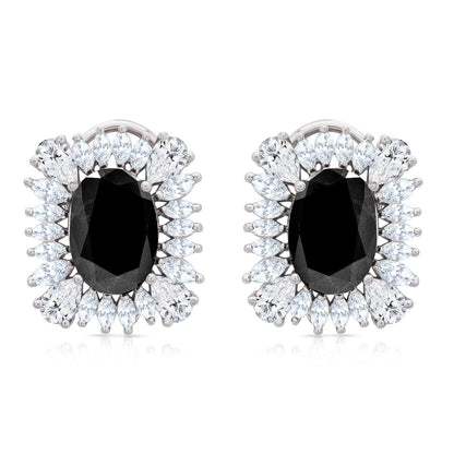 Classic Black Diamond Silver Studs