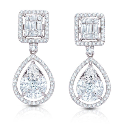 Crystal Drop Earrings in Sterling Silver
