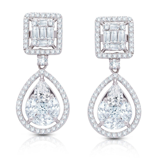 Crystal Drop Earrings in Sterling Silver