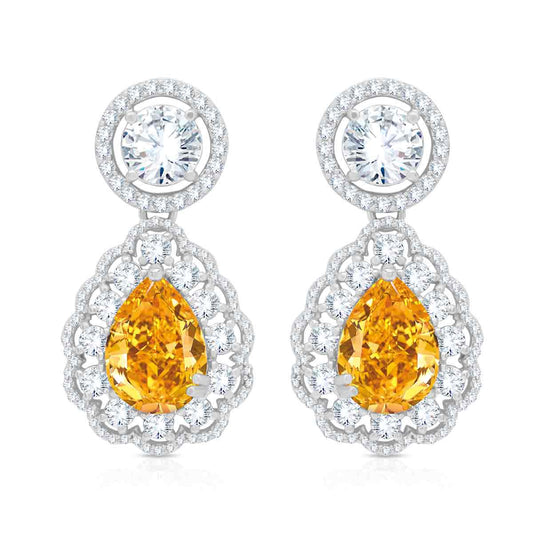 Pear Dangle Delight Silver Earrings