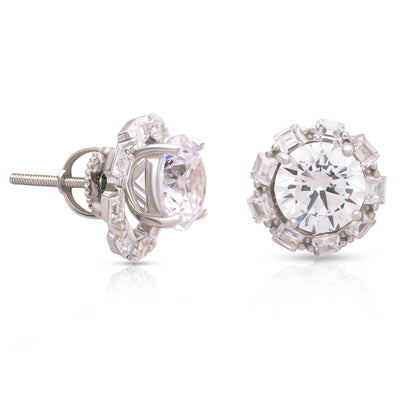 Solitaire Silver Stud Earrings