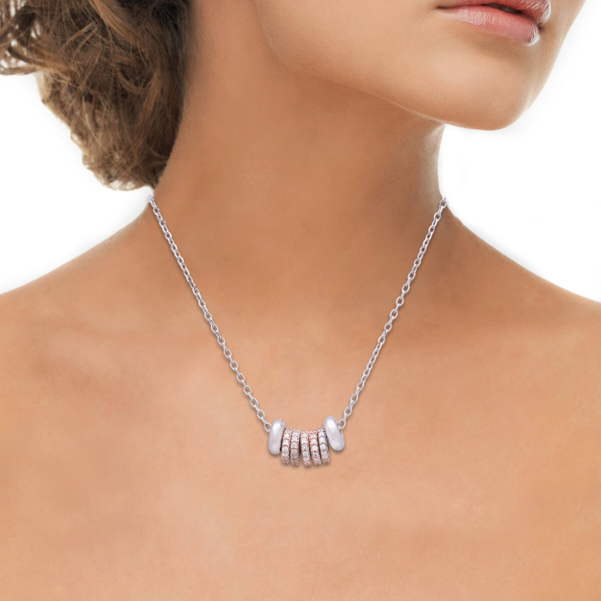 Silver Chunky Rings Necklace