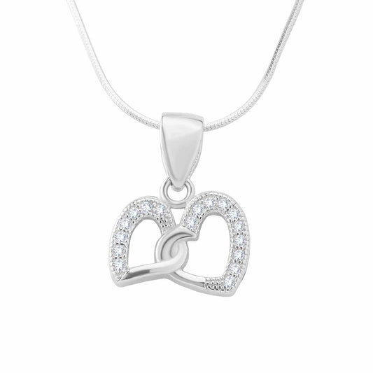 In Love Hearts Pendant In Silver