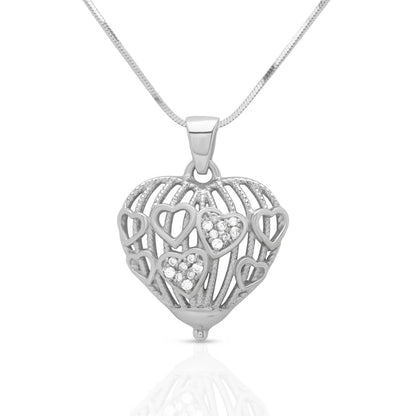 Silver Heart Mesh Pendant