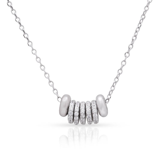 Silver Chunky Rings Necklace