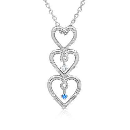 Silver Brilliant Hearts Pendant