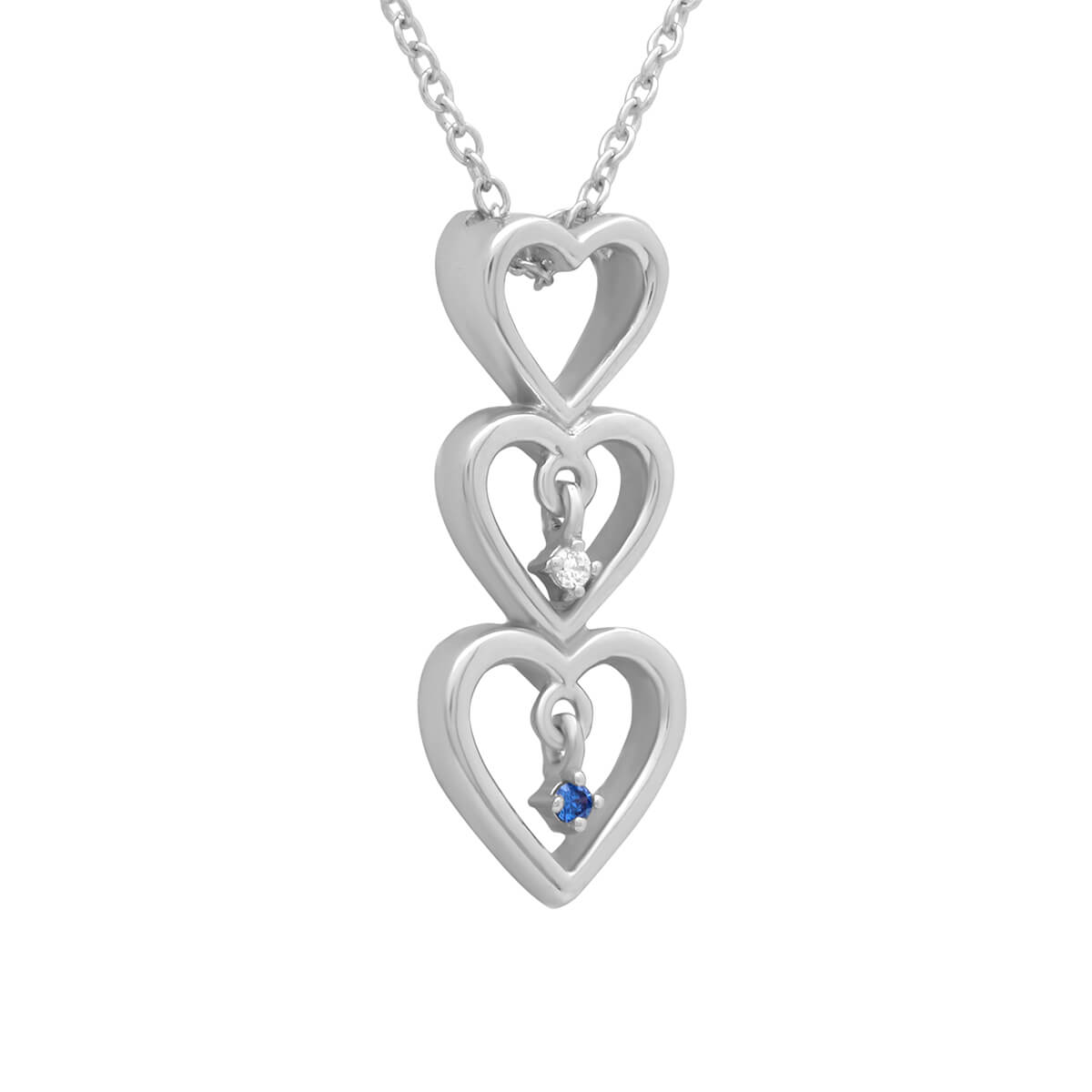 Silver Brilliant Hearts Pendant
