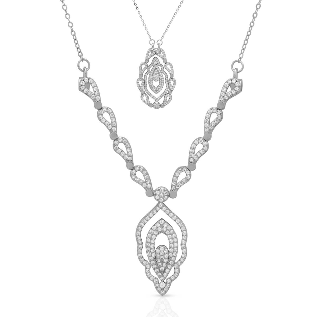 Diamond Studded Silver Pendant