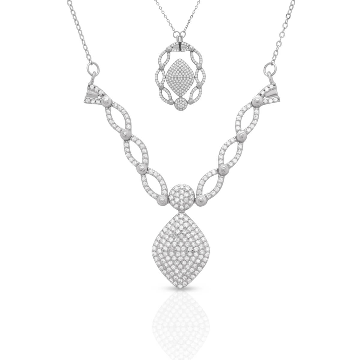 Diamond Pendant In Sterling Silver