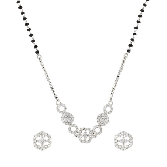 Halo Flora Silver Mangalsutra Set
