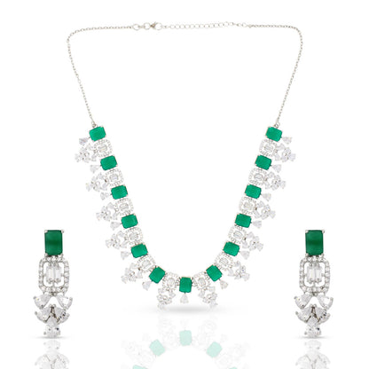 Evergreen Diamond Necklace Set In Sterling Silver