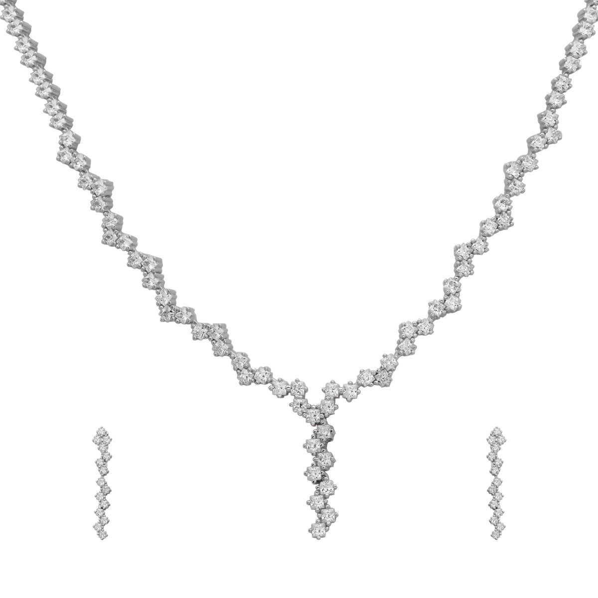Glamourous Silver Necklace Set