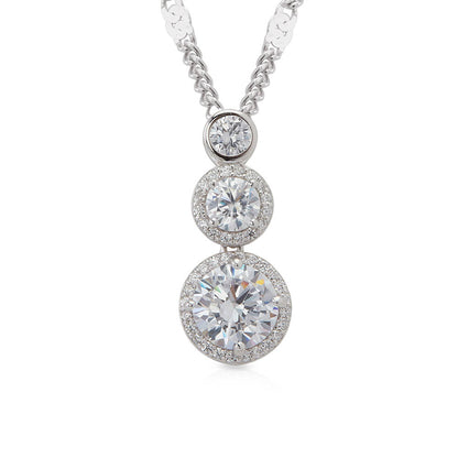 3 Diamonds Bezel Pendant In Silver