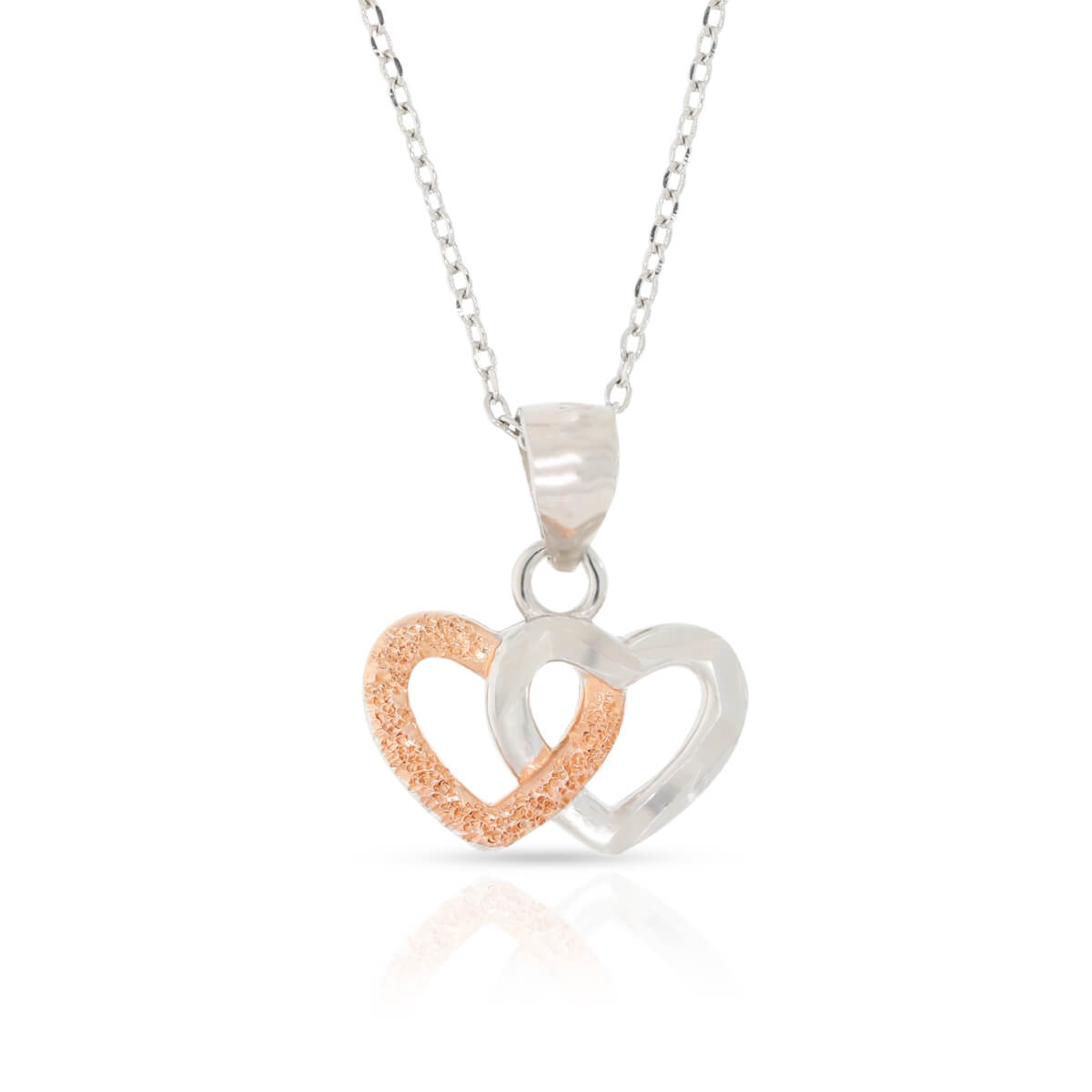 Gold & Silver Diamond Heart Pendant