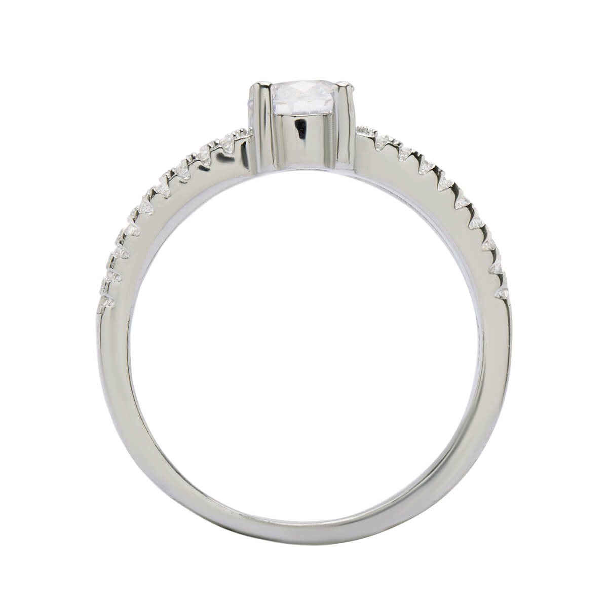 Striking Solitaire Silver Ring