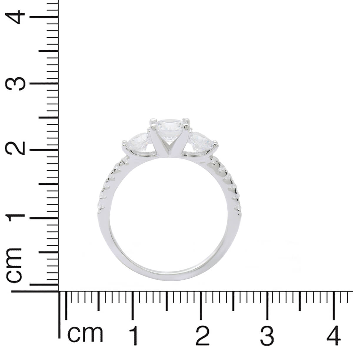Effortless Silver Crystal Studded Ring