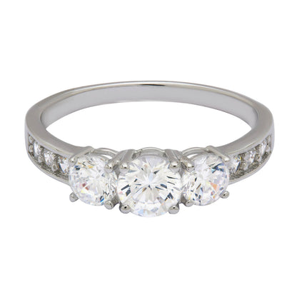 Stunning Three Stone Silver Ring