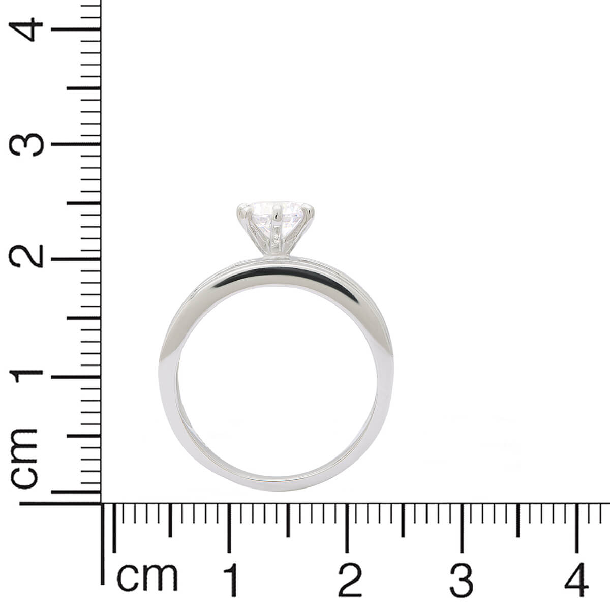 Graceful Solitaire Silver Ring