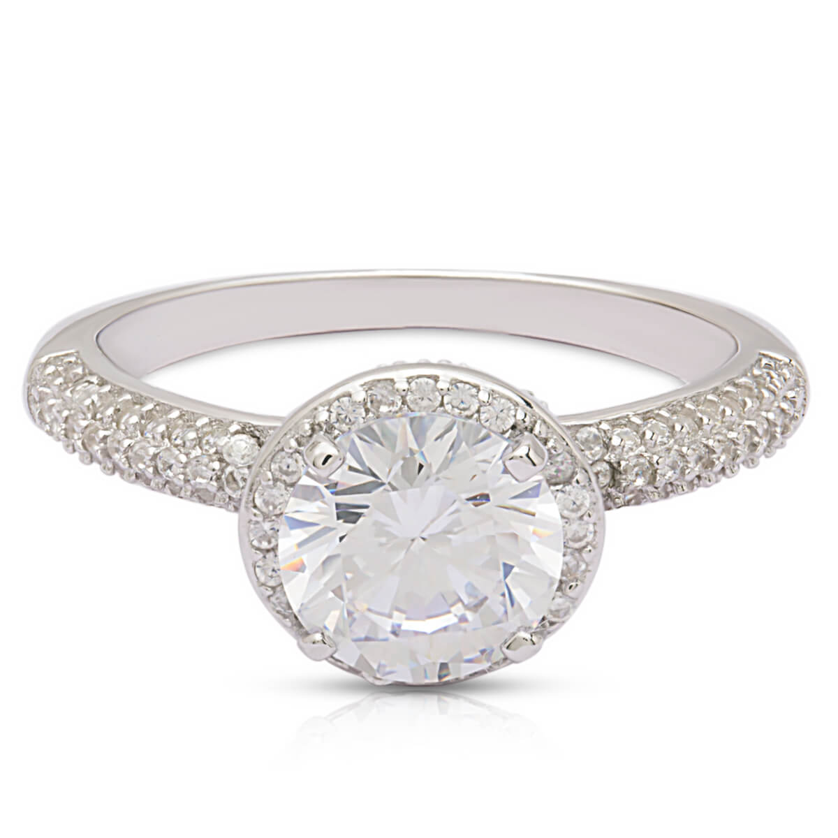 Delicate Solitaire Silver Ring