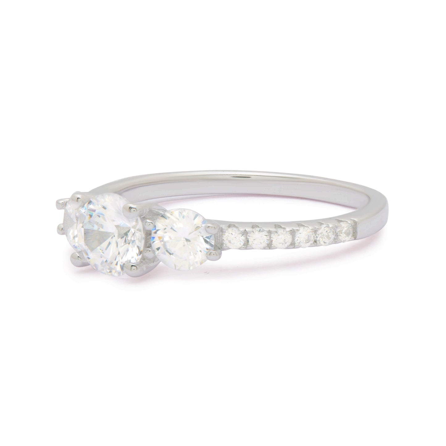 Flawless Diamond Ring In Sterling Silver