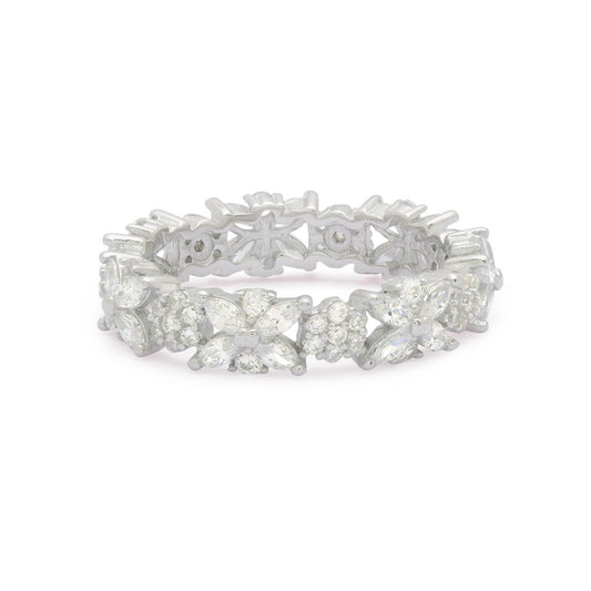 Unique Diamond Ring In Silver