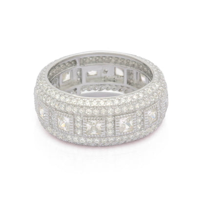 Fancy Diamond Eternity Band In Silver