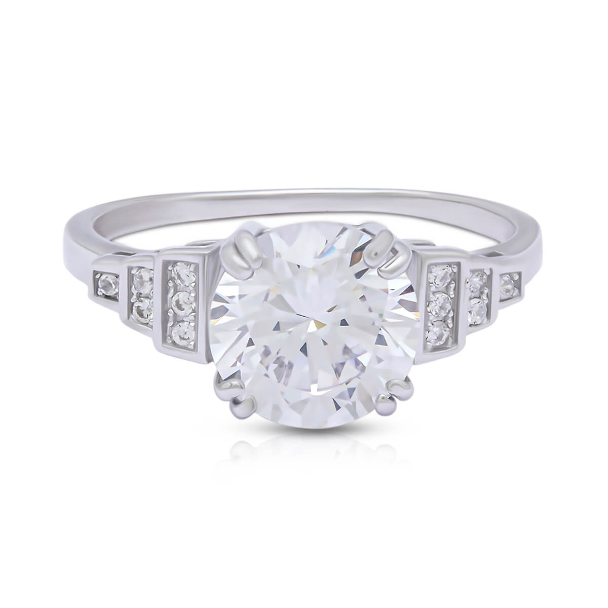 Alluring Silver Diamond Ring