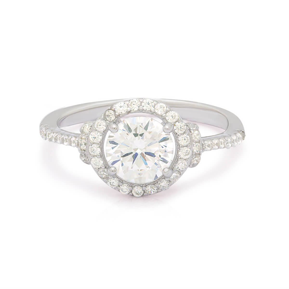 Lustrous Solitaire Silver Ring